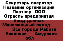 Секретарь-оператор › Название организации ­ Партнер, ООО › Отрасль предприятия ­ Ввод данных › Минимальный оклад ­ 24 000 - Все города Работа » Вакансии   . Амурская обл.